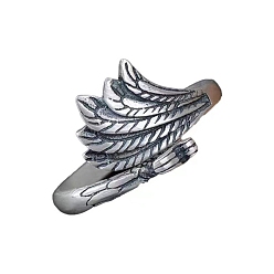 Античное Серебро Манжетные кольца из сплава феникс, петли вязания крючком, держатель нитенаправителя, античное серебро, 1.7 см