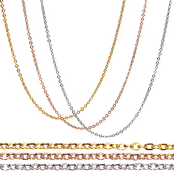 Mixed Color 304 Stainless Steel Cable Chain Necklaces, with Lobster Claw Clasp, Mixed Color, 17.7 inch(45cm), 24pcs/box