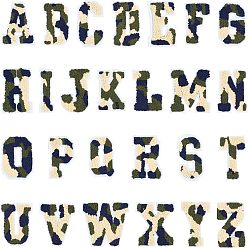 Letter A~Z Утюг на полиэфирной ткани / пришивание заплат, аксессуары для костюма, аппликация, письмо с леопардовым узором, Письмо ~ Z, 69~74x25~76x3 мм, 26 шт / комплект
