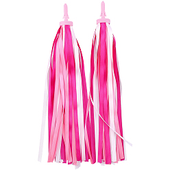 Pink Kids Plastic Tassel Ribbon, Children Scooter Handlebar Bicycle Grips Ribbon, Pink, 280~285x23.5mm