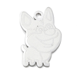 Couleur Acier Inoxydable Pendentifs en acier inoxydable, charmes de bouledogue français, polir, couleur inox, 304mm, Trou: 23.5x15x1.5mm