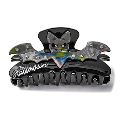 Bat Заколки-когти из ПВХ на хэллоуин, аксессуары для волос для женщин, с пластиковыми стразами, летучая мышь, 58x104x58.5 мм