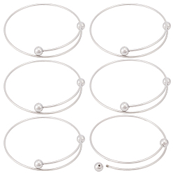 Нержавеющая Сталь Цвет 6шт. регулируемые 304 изготовление браслета-манжеты из нержавеющей стали, с разборным шаром, браслеты крутящего момента, цвет нержавеющей стали, внутренний диаметр: 2-1/2 дюйм (6.5 см)