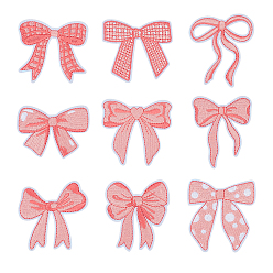 Светло-Коралловый Компьютеризированная вышивка тканью утюжок на / шить на заплатках, аксессуары для костюма, аппликация, bowkont, свет коралловый, 48.5~67x54~62x1.5 мм, 9 шт / стиль