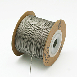 Dark Gray Eco-Friendly Dyed Nylon Threads, String Threads Cords, Dark Gray, 0.4mm, about 164.04 yards(150m)/roll