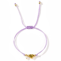 Лиловый Богемный стиль цветной искусственный жемчуг сердце медная бусина женский браслет ювелирные изделия