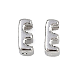 Letter E 304 прелести нержавеющей стали, буквы, Письмо E, 7.5x3.5x3.5 мм, отверстие : 1.8 мм