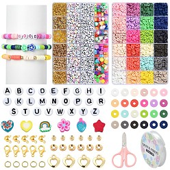 Mixed Color DIY Polymer Clay & CCB Plastic Beads Bracelets Making Kits, Mixed Color, 6x1mm, Hole: 2mm