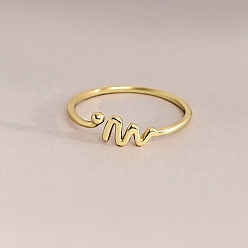 Золотой 925 кольца-манжеты из стерлингового серебра для женщин, электрокардиограф, золотые, внутренний диаметр: 17 мм