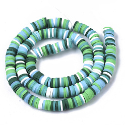 Mixed Color Handmade Polymer Clay Beads Strands, for DIY Jewelry Crafts Supplies, Heishi Beads, Disc/Flat Round, Mixed Color, 6x0.5~1mm, Hole: 1.8mm, about 290~320pcs/strand, 15.75 inch~16.14 inch(40~41cm)