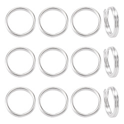 Silbern Silberfarbig 925 Geteilte Biegeringe aus Sterlingsilber, Doppel-Loop-Ringe springen, runde Ringe, Silbern Silberfarbig, 7x1 mm, Innendurchmesser: 5.5 mm, 15 Stück / Set