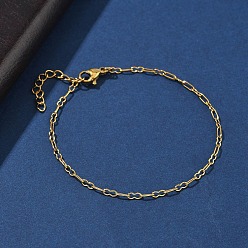 Золотой 304 браслеты из нержавеющей стали со скрепками для женщин, ионное покрытие (ip), золотые, 6.81 дюйм (17.3 см)