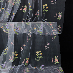 Белый 2 ярдов полиэстеровой вышивки 3 сетчатые ткани с цветочным рисунком, поделки товары для рукоделия, белые, 1660x1.5 мм