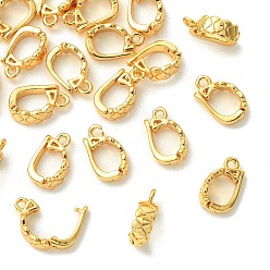 Real 18K Gold Plated SHEGRACE Brass Snap Clasps, Cadmium Free & Lead Free & Nickel Free, Real 18K Gold Plated, 14x14.5x8mm, Hole: 1.6mm