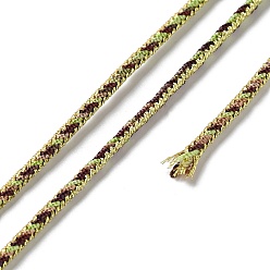 Кокосово-Коричневый 14м двухцветный полиэстеровый плетеный шнур, круглые, кокосового коричневый, 2.5 мм, около 15.31 ярдов (14 м) / рулон