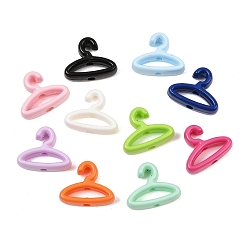 Mixed Color Opaque Acrylic Beads, Hanger Shapes, Mixed Color, 14x18x5.5mm, Hole: 2mm