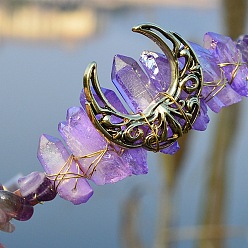 Аметист Натуральные гальванизированные хрустальные ободки для волос, с аметистовой крошкой, корона для волос, для женщин девушек, 270x180x30 мм