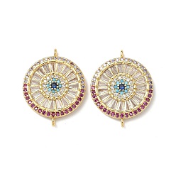 Настоящее золото 18K Подвески-подвески с цветным кубическим цирконием из латуни, без свинца и без кадмия, долговечный, стойки покрытие, реальный 18 k позолоченный, 25.5x20.5x4 мм, отверстие : 1.5 мм