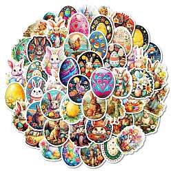 (52) Непрозрачная лаванда Наклейка из бумаги кролик, самослипание, для чемодана, скейтборде, холодильник, шлем, оболочка мобильного телефона, разноцветные, 50~52x37~50x0.2 мм, 50 шт / комплект