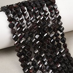 Гранат Гранат природный бисер нитей, граненые, твист, 6~6.5x5x5 мм, отверстие : 1 мм, около 58~61 шт / нитка, 14.17''~14.69'' (36~37.3 см)