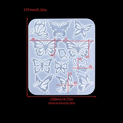 Бабочка Серьги подвески своими руками силиконовая форма, формы для литья смолы, для уф-смолы, изготовление изделий из эпоксидной смолы, белые, бабочка, 120x137x4.5 мм