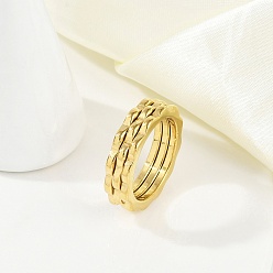 Золотой Ионное покрытие (ip) 304 кольцо из нержавеющей стали для женщин, золотые, размер США 7 (17.3 мм)