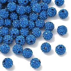 Капри Синий Pave disco бусины, Бусины со стразами, полимерная глина , класс А, круглые, Капри синий, С. 14 (2~2.1 мм), 10 мм, отверстие : 1.0~1.2 мм