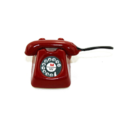 Темно-Красный Миниатюрные украшения для дисплея телефона, старинный телефон из сплава для декора кукольного домика, темно-красный, 16x16 мм