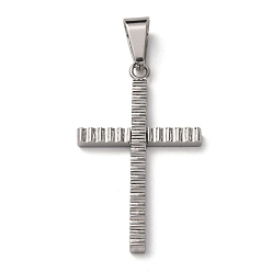 Нержавеющая Сталь Цвет 304 подвески из нержавеющей стали, крест очарование, анти-тускнение, цвет нержавеющей стали, 38x23x3 мм, отверстие : 8x5 мм