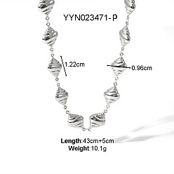 Shell Shape 316l ювелирные изделия из хирургической нержавеющей стали цепочки ожерелья, цвет нержавеющей стали, формы раковины, 16.93 дюйм (43 см)