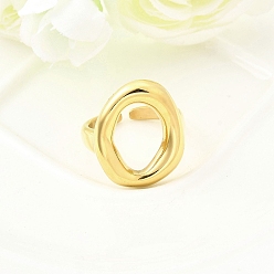 Настоящее золото 18K 304 из нержавеющей стали манжеты кольца, круглые, ионное покрытие (ip), ручная полировка, реальный 18 k позолоченный, 22 мм