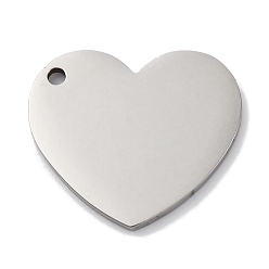 Нержавеющая Сталь Цвет 201 подвески из нержавеющей стали, лазерная резка, шарма сердца, анти-тускнение, цвет нержавеющей стали, 22x25x1.5 мм, отверстие : 2 мм
