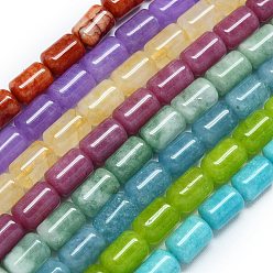(52) Непрозрачная лаванда Натуральный Malaysia нефритовые бусы пряди, окрашенная и подогревом, колонка, разноцветные, 11.5~12x7.5~8.5 мм, отверстие : 1~1.2 мм, около 31~32 шт / нитка, 15.16'' (38.5 см)