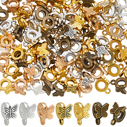 (52) Непрозрачная лаванда 120шт 6 цвета сплава трубчатые дужки, бабочка, разноцветные, 11.5x8.5x9.5 мм, отверстие : 1.8 мм, 20 шт / цвет