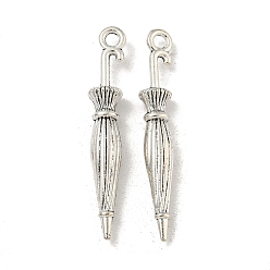 Античное Серебро Тибетский стиль сплава цинка подвески, зонтик, без свинца и без кадмия, античное серебро, 35x6 мм, отверстие : 2.5 мм, Около 333 шт / 500 г