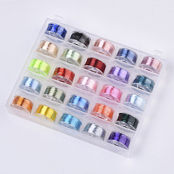 (52) Непрозрачная лаванда 300 нейлоновые вышивальные нити, 1 -ply, с пластиковыми шпульками и прозрачной коробкой, разноцветные, 0.45 мм, около 65.61~76.55 ярдов (60~70 м) / прядь, 25 рулонов / коробке