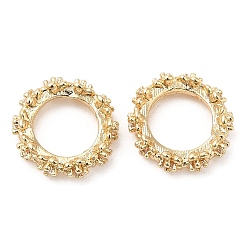 Настоящее золото 14K Стойки обшивки латунь микро проложить кубического циркония бусы, долговечный, без свинца и без кадмия, плоские круглые с цветком, реальный 14 k позолоченный, 10x3 мм, отверстие : 6.2 мм