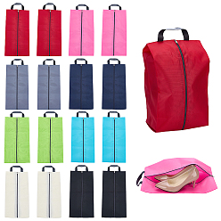 (52) Непрозрачная лаванда 16шт. 8 цвета прямоугольные оксфордские тканевые сумки для хранения обуви на молнии, портативные дорожные пылезащитные сумки-органайзеры на молнии для одежды, разноцветные, 40.5x19.5~19.7x0.1~0.5 см, 2 шт / цвет