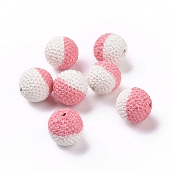 Pink Abalorios de rhinestone de arcilla polímero, bolas de discoteca, rondo, rosa, 16 mm, agujero: 1.6 mm