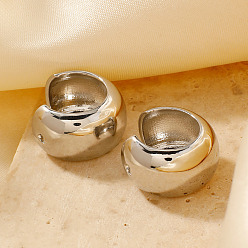 Серебро Блестящие латунные серьги-каффы в стиле ретро в форме буквы С, серебряные, 20x13 мм