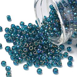 (167BD) Transparent AB Teal Тохо 6/0 круглые бусины, японский бисер, (167 bd) прозрачный ab teal, 4 мм, отверстие : 1.5 мм, Около 840 шт / 50 г