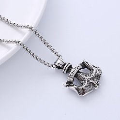 Нержавеющая Сталь Цвет Винтажные 304 подвески из нержавеющей стали с якорем, модные украшения в стиле панк-хип-хоп для мужчин, цвет нержавеющей стали