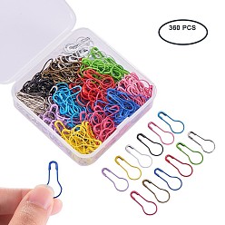 Mixed Color Iron Calabash Safety Pins, Knitting Stitch Marker, Mixed Color, 22x10x2mm, Pin: 0.7mm, about 360pcs/box