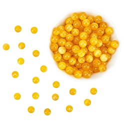 Oro Cuentas de ojo de gato arricraf, rondo, oro, 7.5~8 mm, agujero: 1 mm, aproximadamente 14~14.5 pulgada / hebra, sobre 48~50 unidades / cadena, 3 hebras / caja