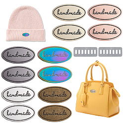 (52) Непрозрачная лаванда 12 шт. 6 цветные бирки из сплава ручной работы, с железной шайбой, для изготовления пакетов, разноцветные, 20x40x2 мм, 2 шт / цвет