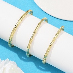 Настоящее золото 18K Латунные браслеты на петлях для женщин, стойки покрытие, долговечный, без кадмия и без свинца, реальный 18 k позолоченный, внутренний диаметр: 1.91~2.36 дюйм (4.85~6 см)