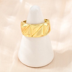Real 18K Gold Plated Brass Cuff Open Rings, Lead Free & Cadmium Free, Long-Lasting Plated, Rack Plating, Real 18K Gold Plated, 10mm, US Size 8 1/2(18.5mm)