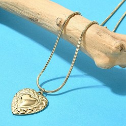 Настоящее золото 14K Ионное покрытие (ip) 304 ожерелье с подвеской из нержавеющей стали, сердце, реальный 14 k позолоченный, 20.28 дюйм (51.5 см)