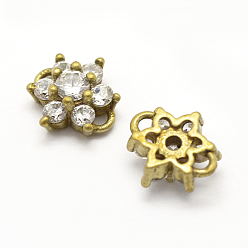 Без Покрытия Латунные коннекторы, микро Pave комплектация ааа кубического циркония, без никеля , сырой (без покрытия), 9.5x10x5 мм, отверстие : 1.5 мм