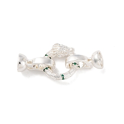 Серебро Латунные микро проложить кубического циркония раз за застежками, круглые кольца, серебряные, 35 мм